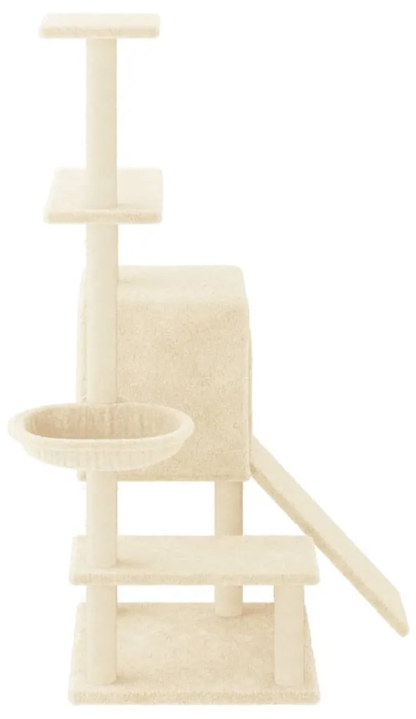 Albero per gatti con tiragraffi in sisal crema 130,5 cm