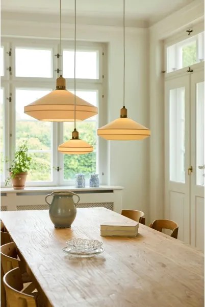 Halo Design 744091 - Lampada sospesa a cavo PARIS 1xE14/40W/230V Ø 24 cm crema/ottone/rovere