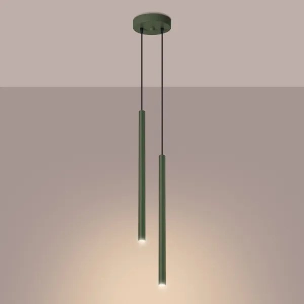 Sollux SL.1519 - Lampadario a sospensione con filo PASTELO 2xG9/8W/230V verde