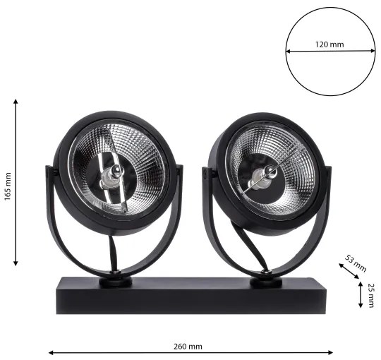 Luce Spot a LED LUGAR 2xAR111 - GU10/25W/230V