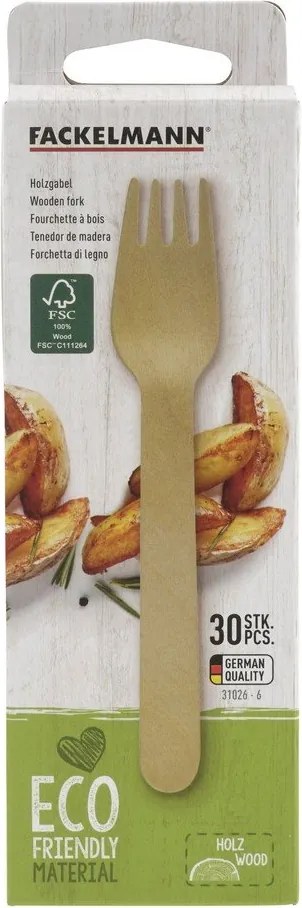 Set di 30 forchette in legno Nature - Fackelmann