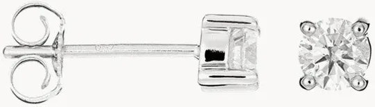 Orecchini in oro bianco con diamanti Single Diamond, 1 carato