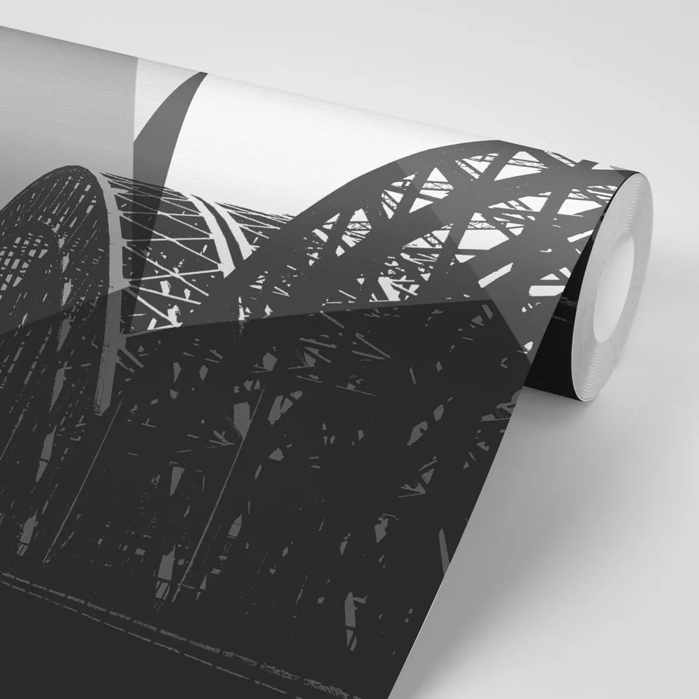 Carta da parati – Illustrazione in bianco e nero della città di Colonia