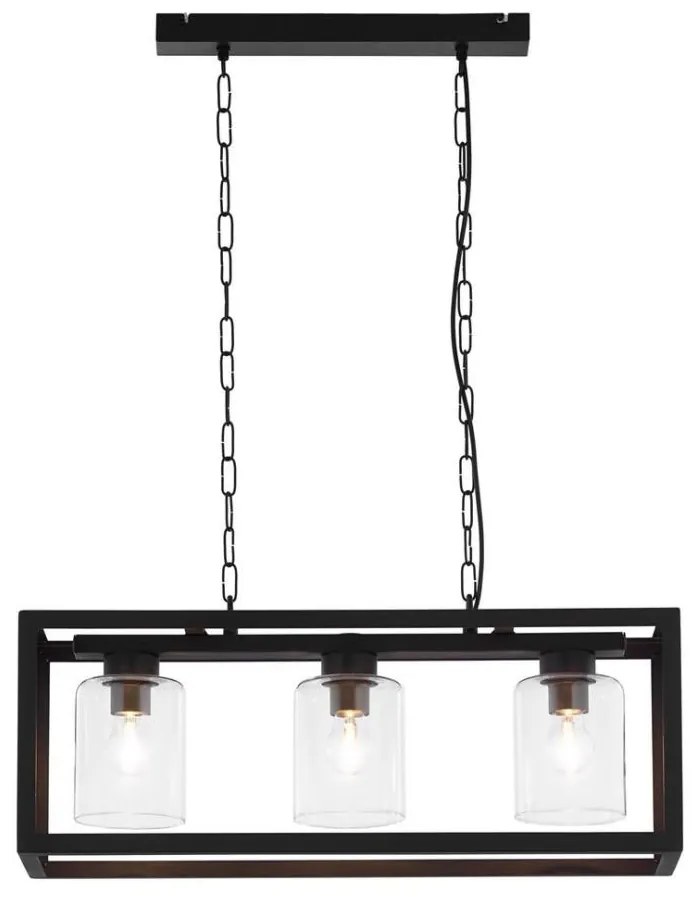 Jupiter 1805 - MC3 - Lampadario a sospensione con catena MACARI 3xE27/60W/230V nero