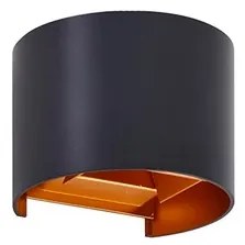 Nivar Round LED Applique da Esterno Black/Gold - Lindby