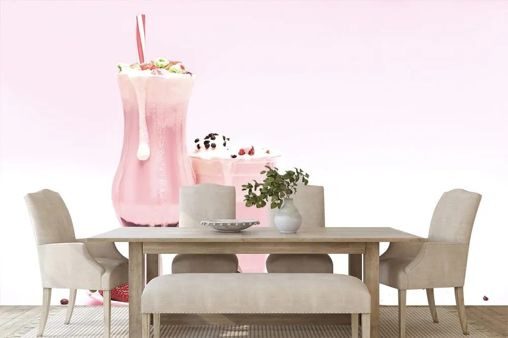Carta da parati – Frullato di latte rosa