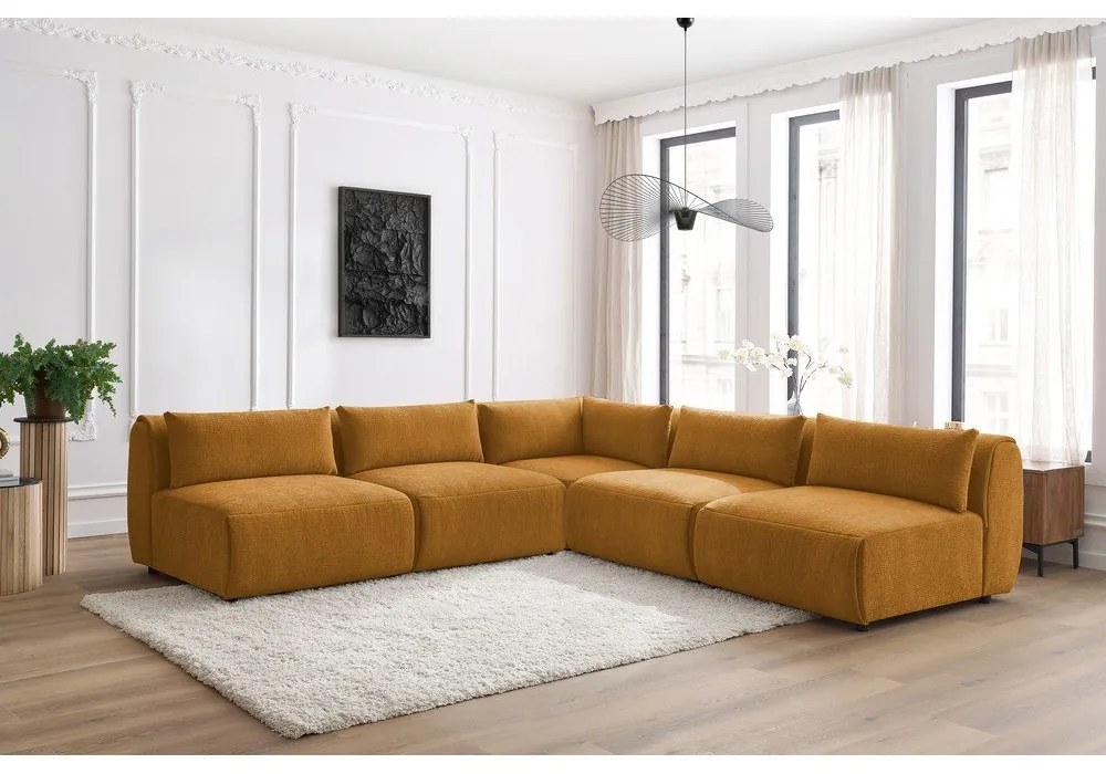 Divano angolare (variabile) in colore senape Jeanne - Bobochic Paris