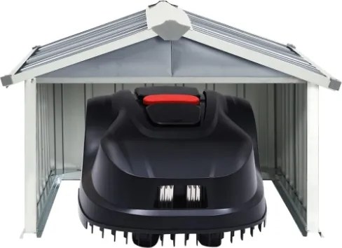 Capanno per Robot Tosaerba 92x97x63 cm Acciaio Zincato Grigio