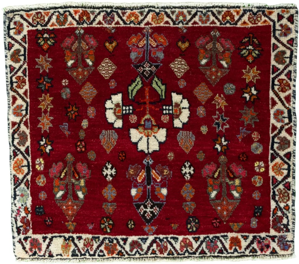 Shiraz Tappeto persiano 60x70 Rosso (Iran) Annodato A Mano