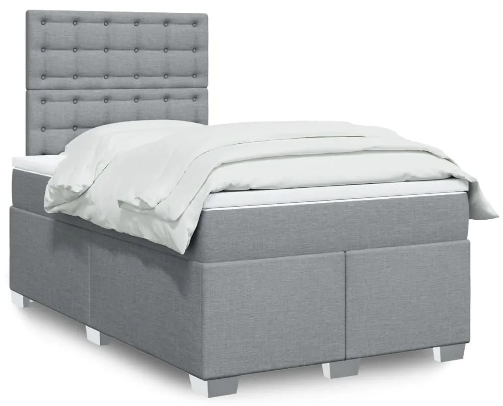 Giroletto A Molle Con Materasso Grigio Chiaro 120x200cm Tessuto /