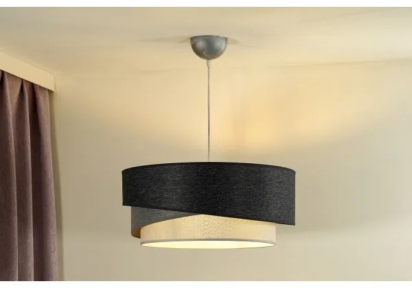 Duolla - Lampadario a sospensione con filo KOBO 1xE27/15W/230V diametro 45 cm antracite/grigio/bianco