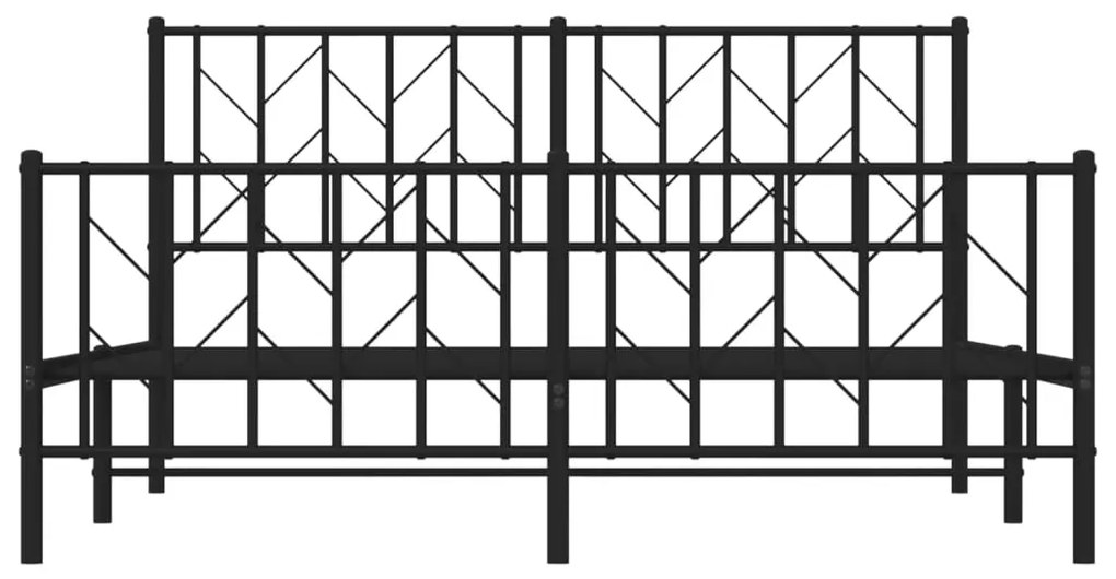 Giroletto con Testiera e Pediera Metallo Nero 150x200 cm