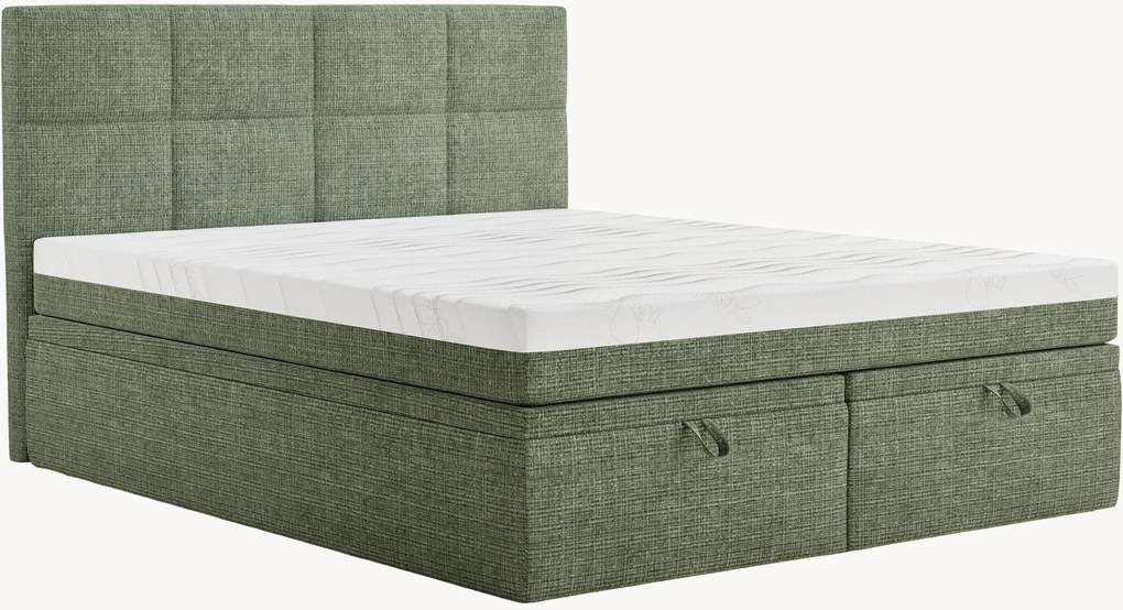 Letto boxspring in ciniglia fatto a mano con contenitore Umage, H3