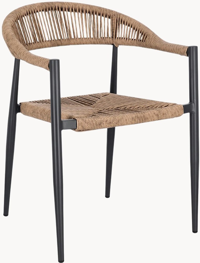Set di 4 sedie da giardino impilabili con braccioli Jandia