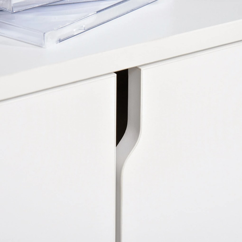 Mobile Porta TV fino a 42" 120x30x41 cm con Armadietto e Ripiani in Legno Bianco...