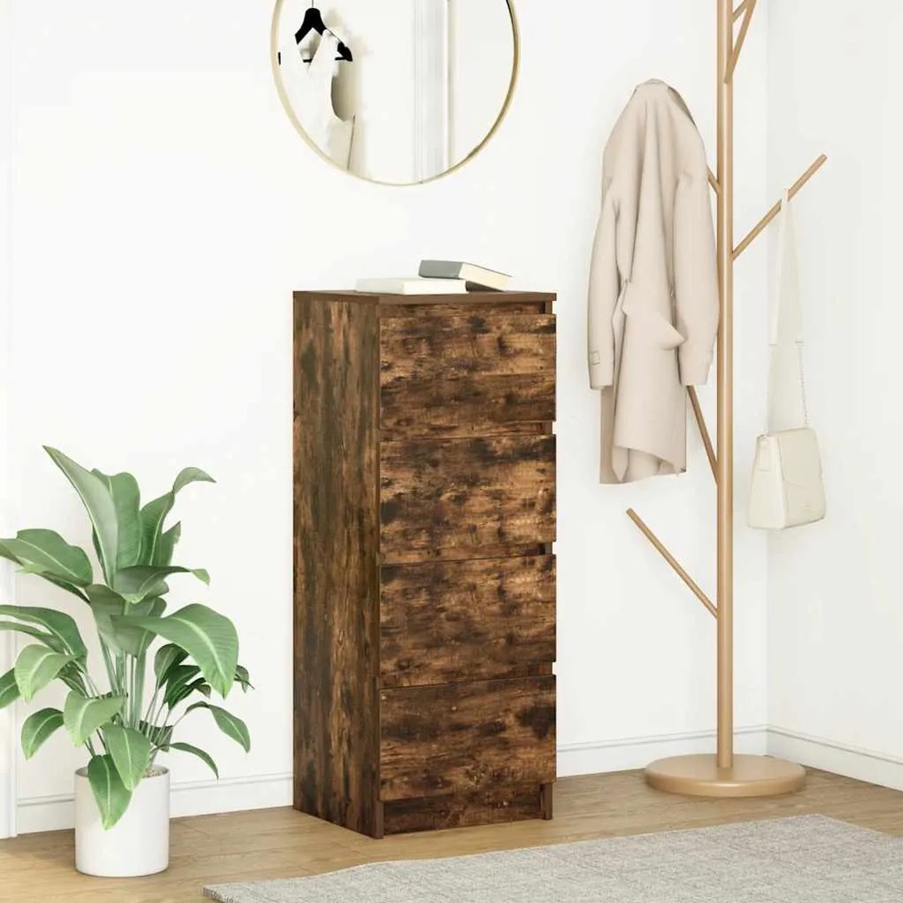 Credenza Rovere Fumo 37,5x35x99 Cm İn Legno Multistrato /