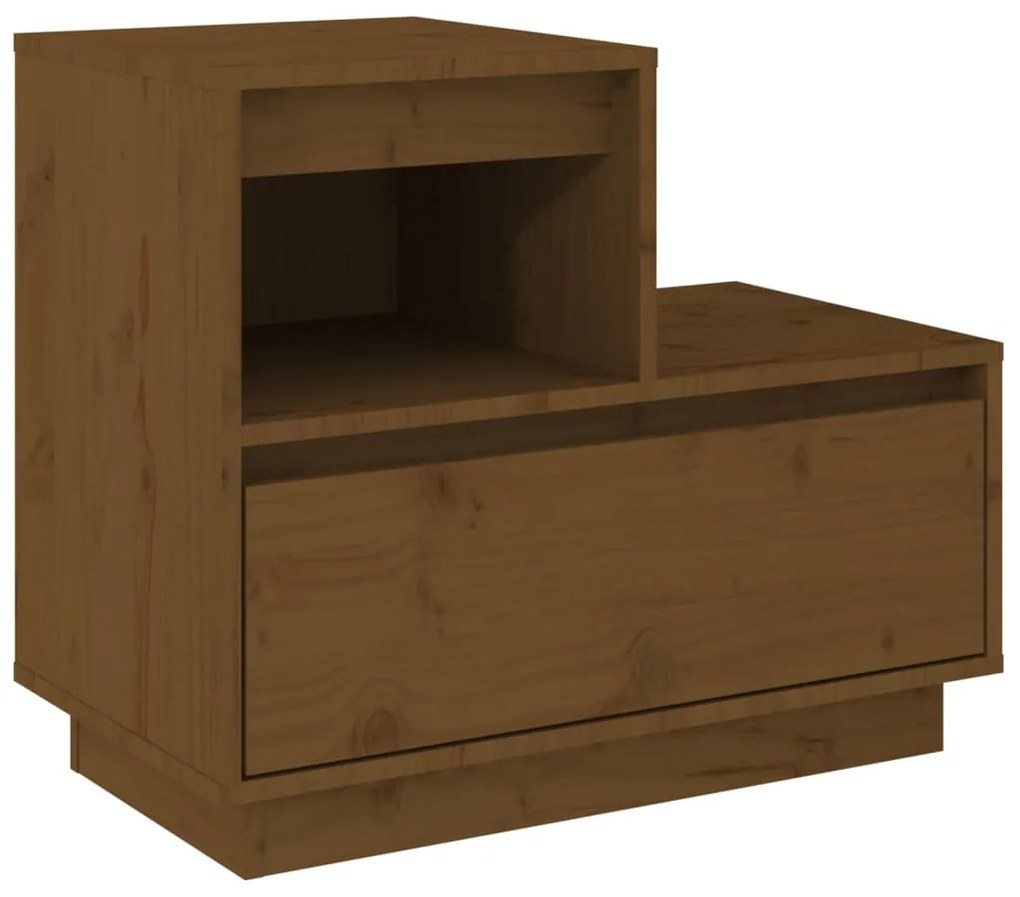 Comodini 2 pz miele 60x34x51 cm in legno massello di pino