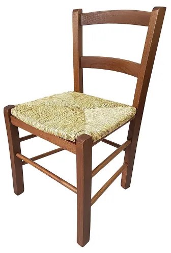 Sedia in legno seduta in paglia MEZZANA Noce 71x39x39 cm