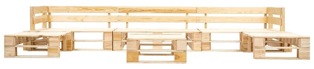 Set divani da giardino su pallet 6 pz naturale in legno