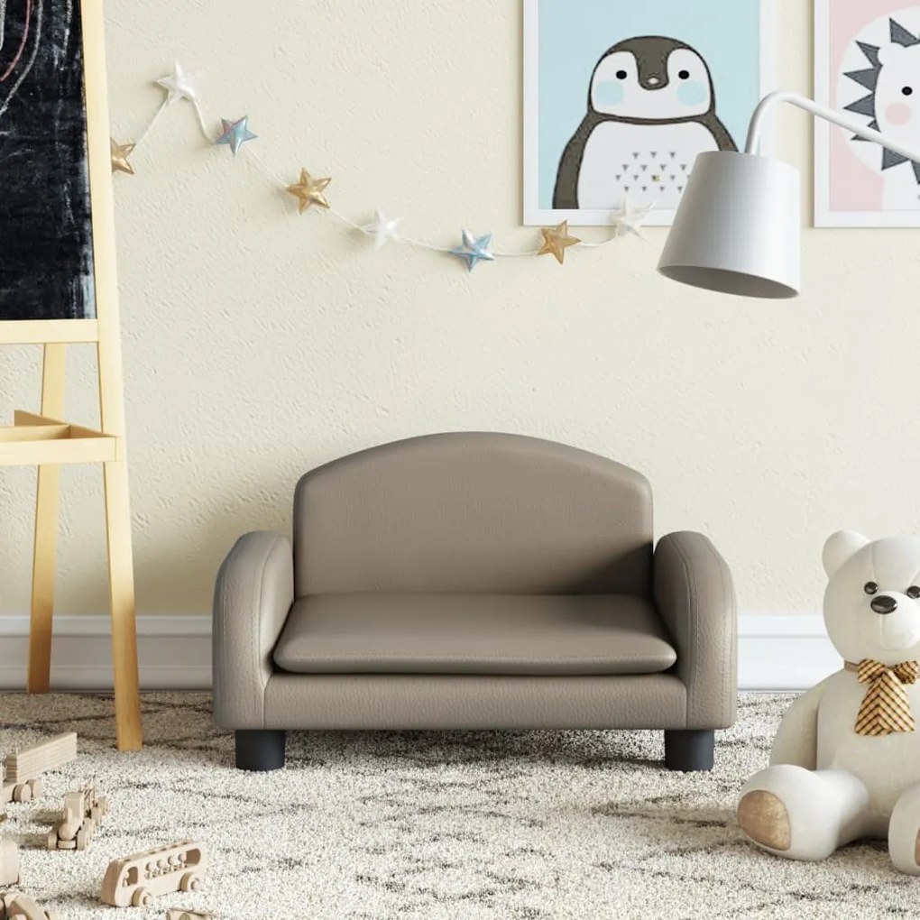 Divano Per Bambini Cappuccino 50x40x30 Cm İn Similpelle /
