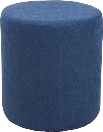 Pouf Tondo Dante D 40 cm in Tessuto Antimacchia Blu