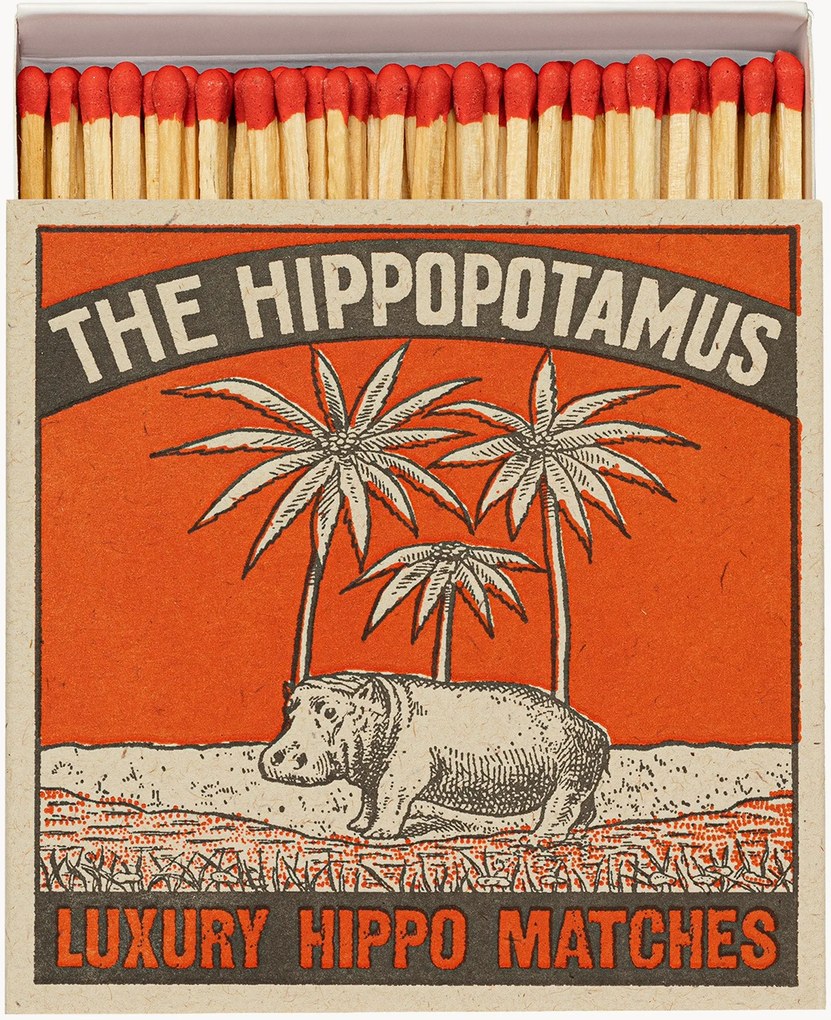 Scatola di fiammiferi di design Hippo