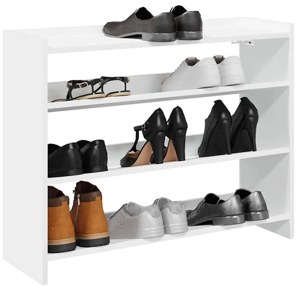 Scarpiera Bianca 80x25x62 Cm İn Legno Multistrato /
