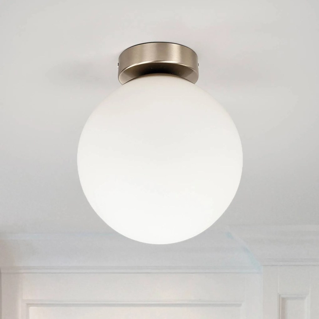 Plafoniera Lennie Lindby, dimmerabile, Bianco / Opale, Bagno, Vetro, Moderno, Plafoniera