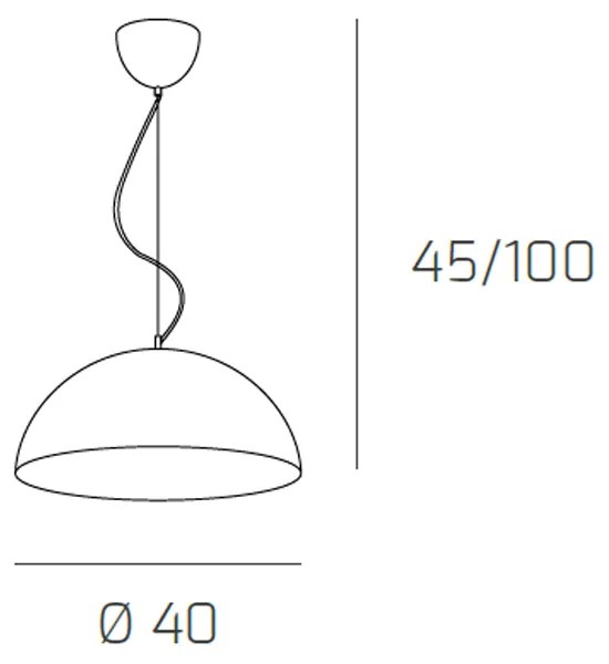 Sospensione Contemporanea Cup Metallo Bianco 1 Luce E27 D.40Cm