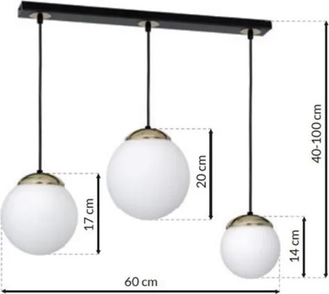 Lampadario su fune SPARTA 3xE14/40W/230V