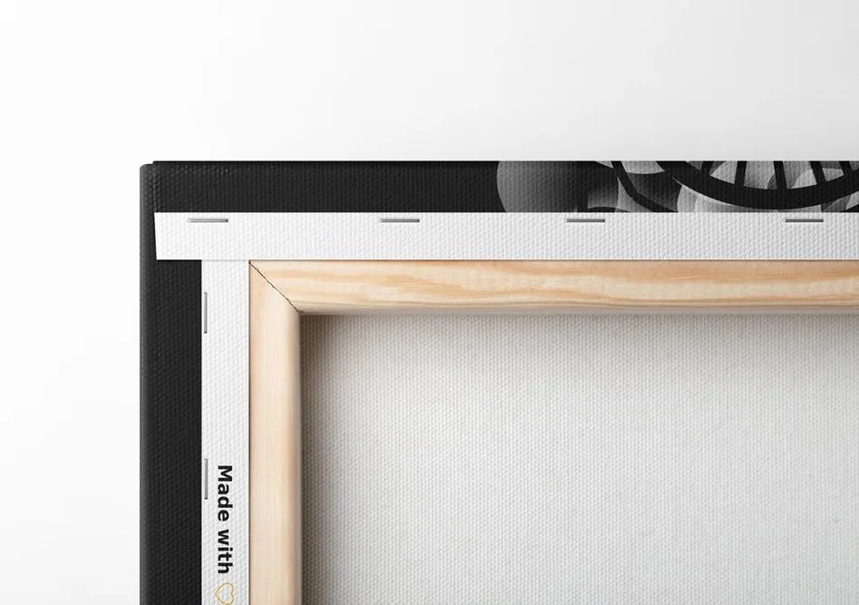 Quadro su tela – Mandala della salute in bianco e nero