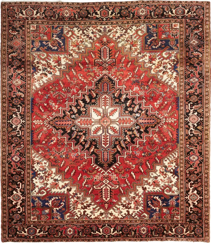 Heriz Tappeto persiano 240 x 270 Rosso (Iran) Annodato A Mano