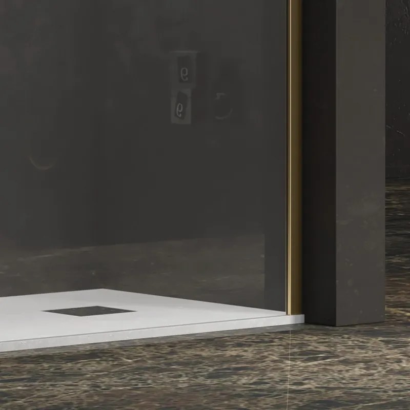 Kamalu - Walkin doccia 100 cm con profilo finitura oro spazzolato | KW-100G