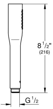 GROHE 27400000 - Doccetta a mano EUPHORIA COSMOPOLITAN Stick 216 mm, cromo lucido