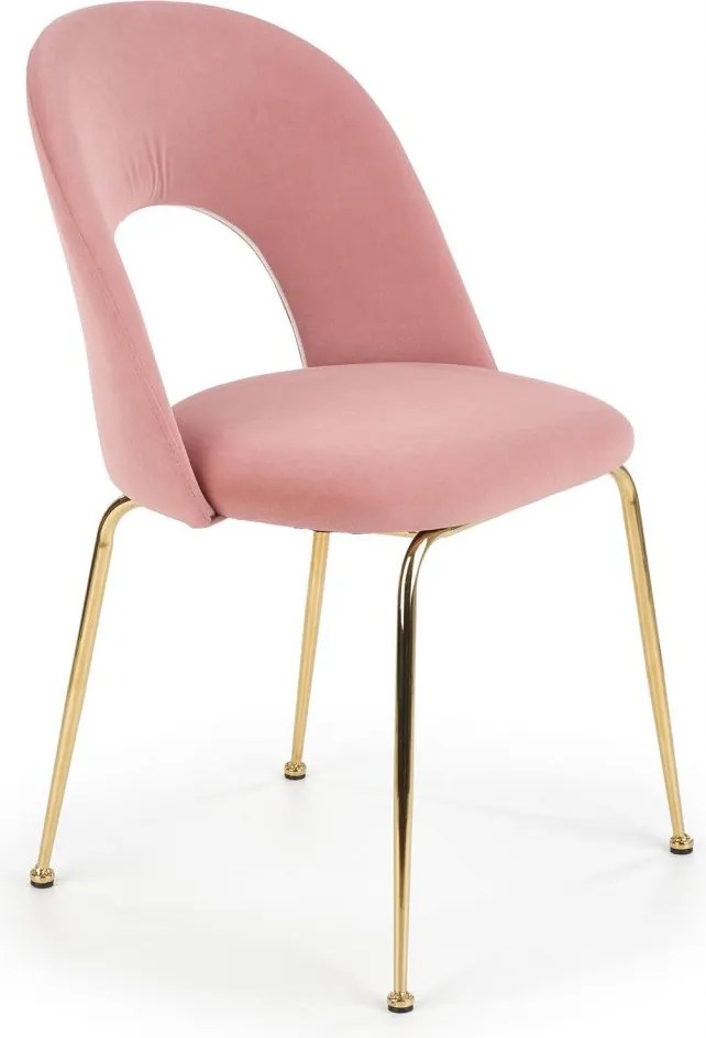 Sedia K385 in velluto rosa
