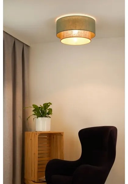 Duolla - Plafoniera BOHO 1xE27/15W/230V diametro 45 cm verde/marrone