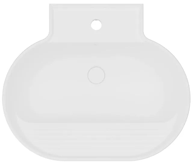 Lavabo da appoggio Tina COLAVENE ovale piletta non inclusa in ceramica L 60 x H 35 x P 50 cm bianco opaco piletta non inclusa