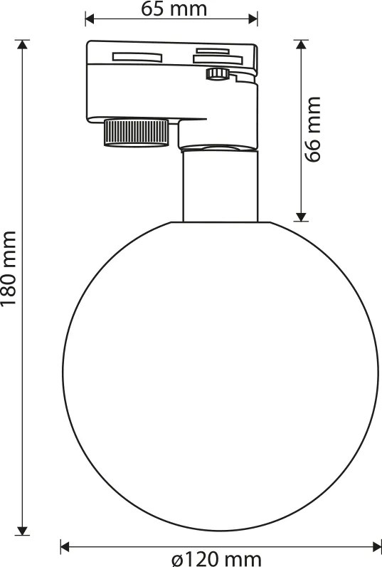 Sfera per binario Monofase per lampada G9 Ambrata
