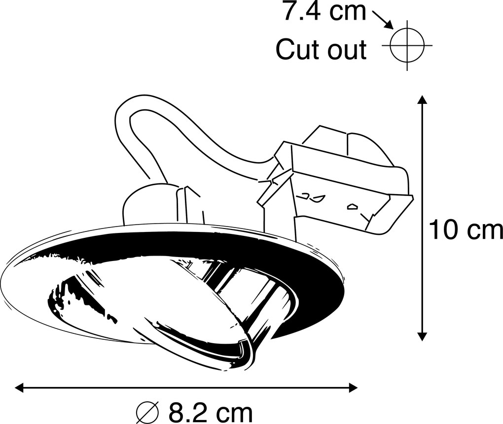Set di 6 faretti da incasso moderni bianchi orientabili GU10 50mm - Edu
