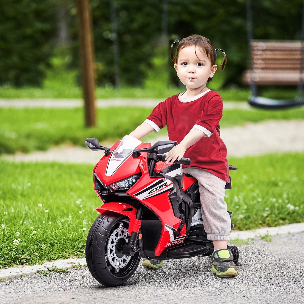 Moto Elettrica per Bambini con Licenza Honda CBR 1000RR 6V Velocità 3km/h Rosso...