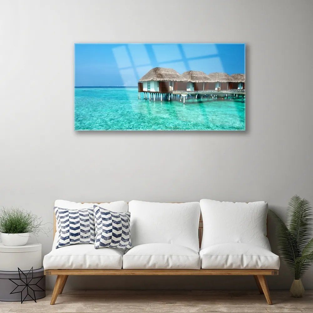 Quadro in vetro Mare Architettura Acqua 100x50 cm