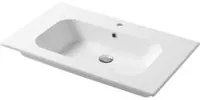 Lavabo a consolle in ceramica bianca lucida serie Qubo Square 46 Disegno-Ceramica 81cm