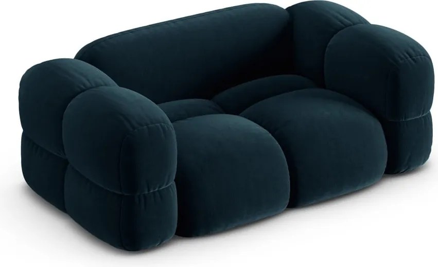 Divano blu scuro con rivestimento in velluto 180 cm Loretto – Cosmopolitan Design