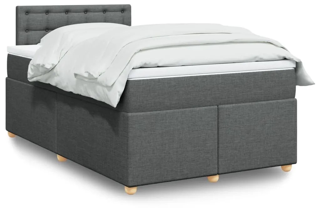 Giroletto A Molle Con Materasso Grigio Scuro 120x190cm Tessuto /