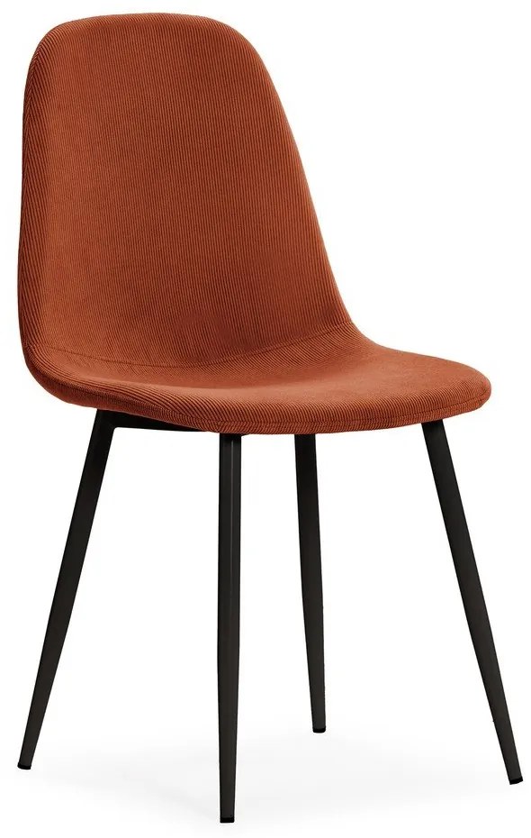 Sedie da pranzo in set color terracotta in imbottito 4 pz Minka – Marckeric