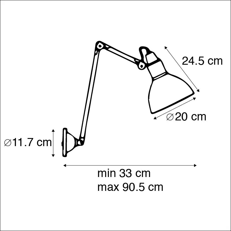 Lampada da parete intelligente nera regolabile con Wi-Fi A60 - Wye