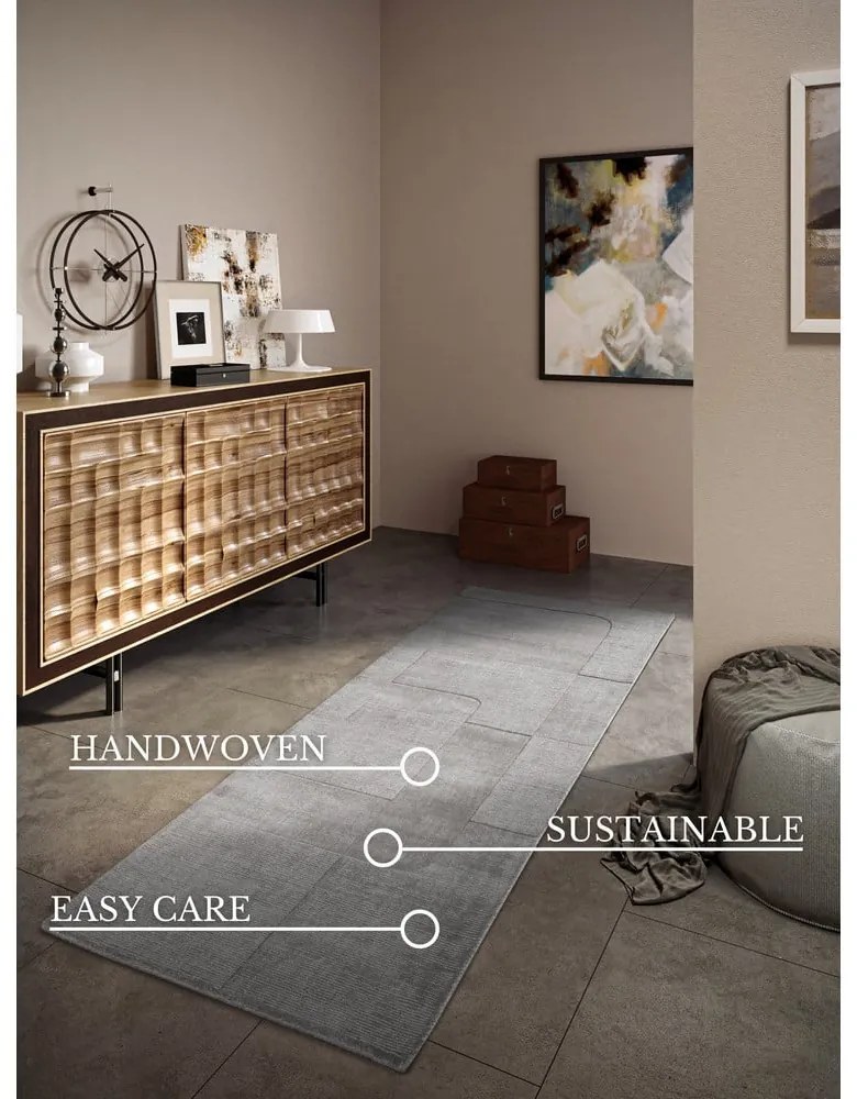 Passatoia grigia in lana tessuta a mano 80x250 cm Charlotte - Villeroy&amp;Boch