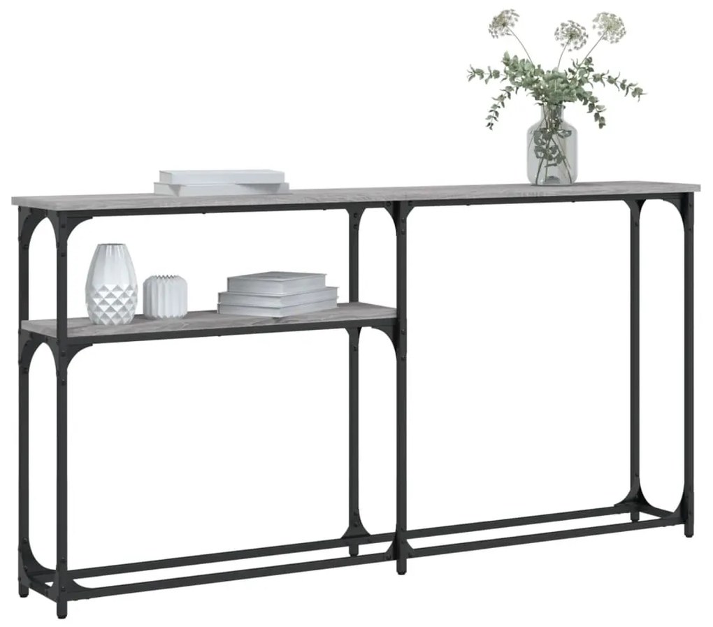 Tavolino consolle grigio sonoma 145x22,5x75cm legno multistrato