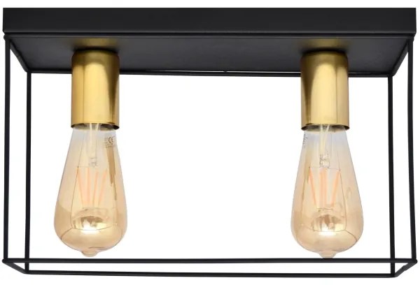 Plafoniera FINN 2xE27/15W/230V nero/oro