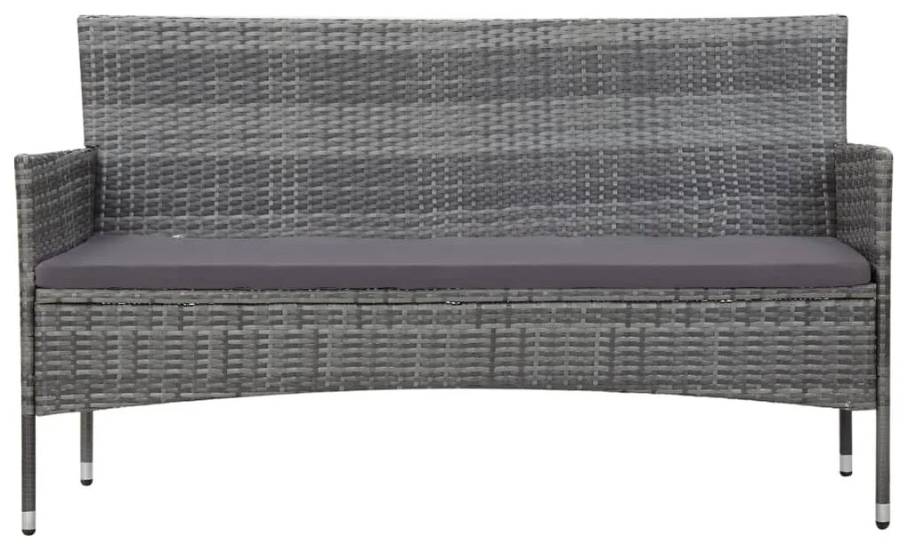 Set divani da giardino 5 pz con cuscini in polyrattan grigio